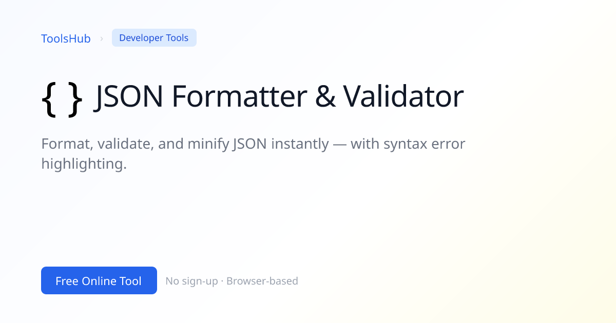 Free JSON Formatter & Validator – Beautify, Minify & Lint JSON Online